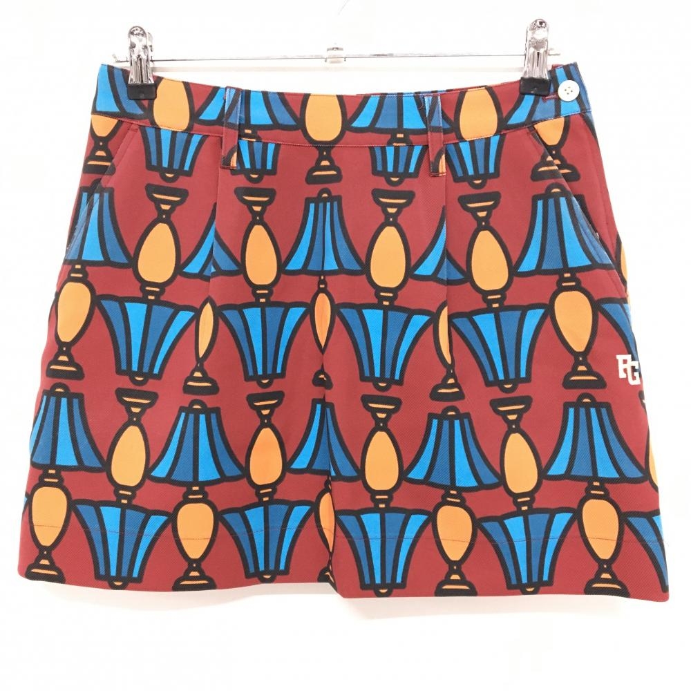 パーリーゲイツ スカート ボルドー×ライトブルー 総柄 レディース 1(M) ゴルフウェア PEARLY GATES