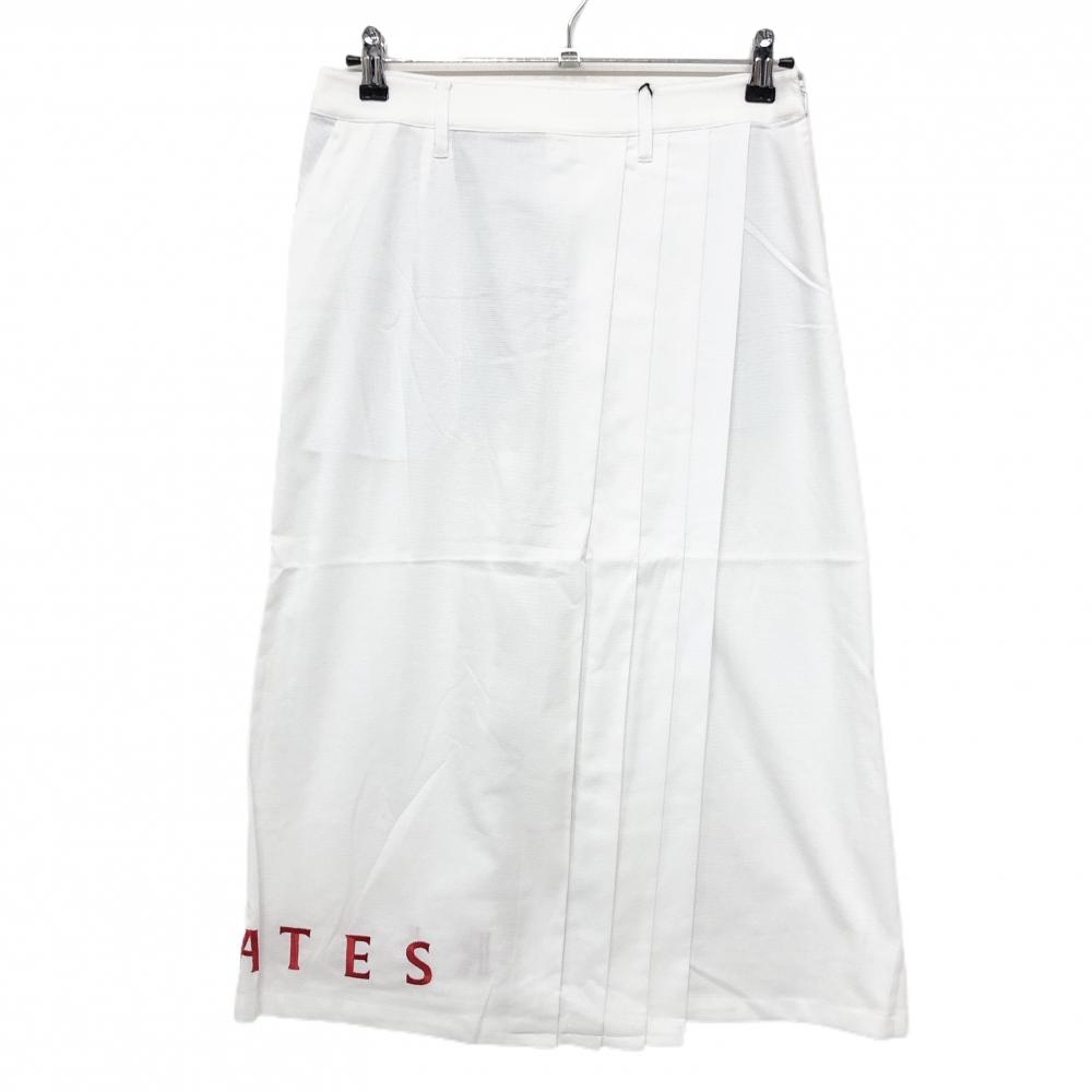 【新品】パーリーゲイツ スカート 白 一部プリーツ リボンベルト付 レディース 1(M) ゴルフウェア PEARLY GATES