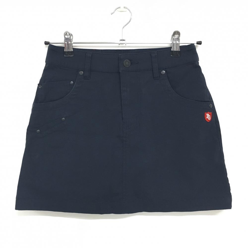 パーリーゲイツ スカート ネイビー×レッド×白 後ろロゴプリント 内側ニコちゃん 30周年 レディース 00(XS) ゴルフウェア PEARLY GATES