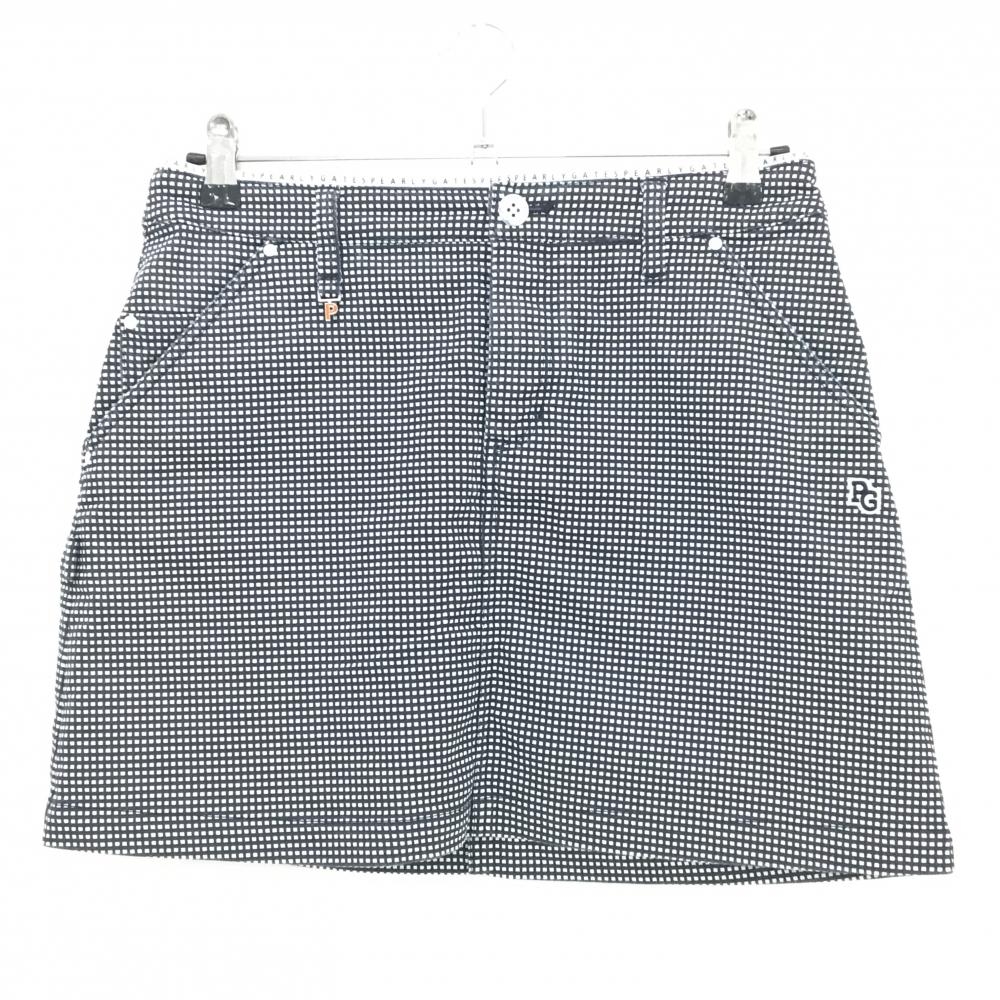 パーリーゲイツ スカート ダークネイビー×白 格子柄  レディース 2(L) ゴルフウェア PEARLY GATES
