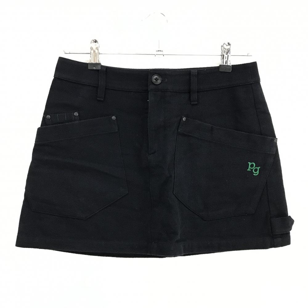 【美品】パーリーゲイツ スカート ネイビー ロゴグリーン レディース 1(M) ゴルフウェア PEARLY GATES
