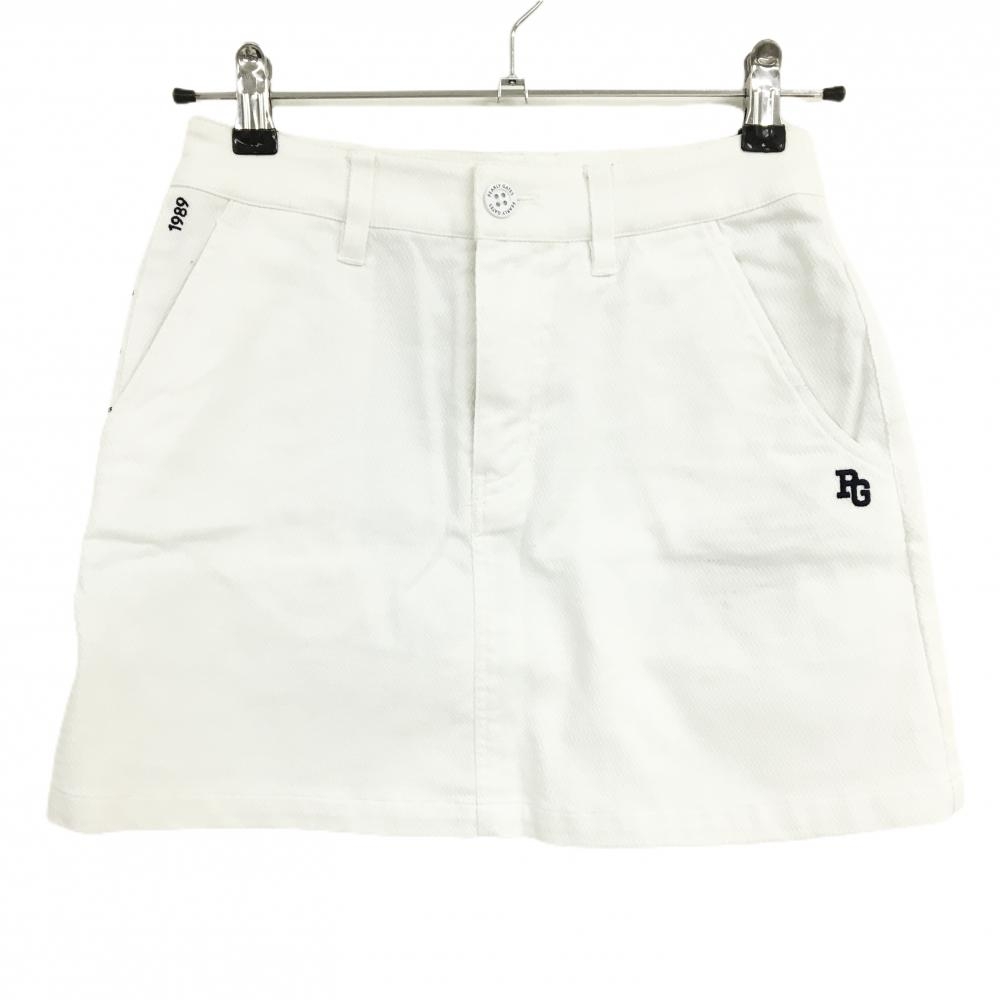 パーリーゲイツ スカート 白 総柄地模様 ロゴネイビー ストレッチ  レディース 00(XS) ゴルフウェア 2025年モデル PEARLY GATES