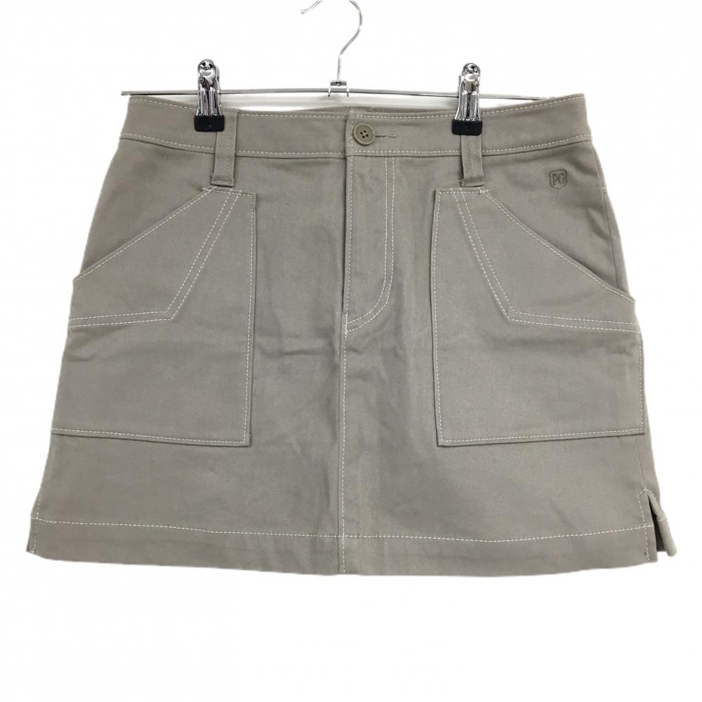 【美品】パーリーゲイツ スカート グレー ステッチ 表微起毛  レディース 1(M) ゴルフウェア PEARLY GATES