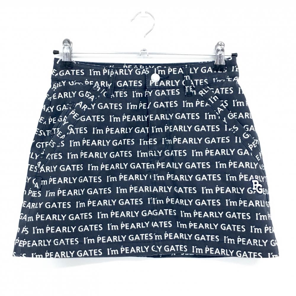 パーリーゲイツ スカート ネイビー ロゴ総柄 30周年  レディース 00(XS) ゴルフウェア PEARLY GATES