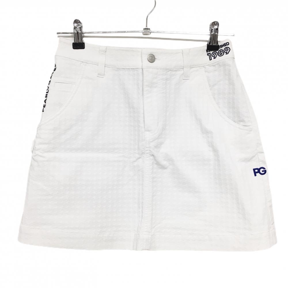 【超美品】パーリーゲイツ スカート 白 千鳥格子地模様 ストレッチ  レディース 0(S) ゴルフウェア PEARLY GATES