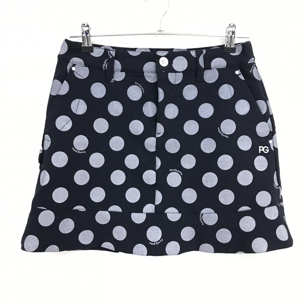【美品】パーリーゲイツ スカート ダークネイビー×グレー ドット レディース 1(M) ゴルフウェア PEARLY GATES