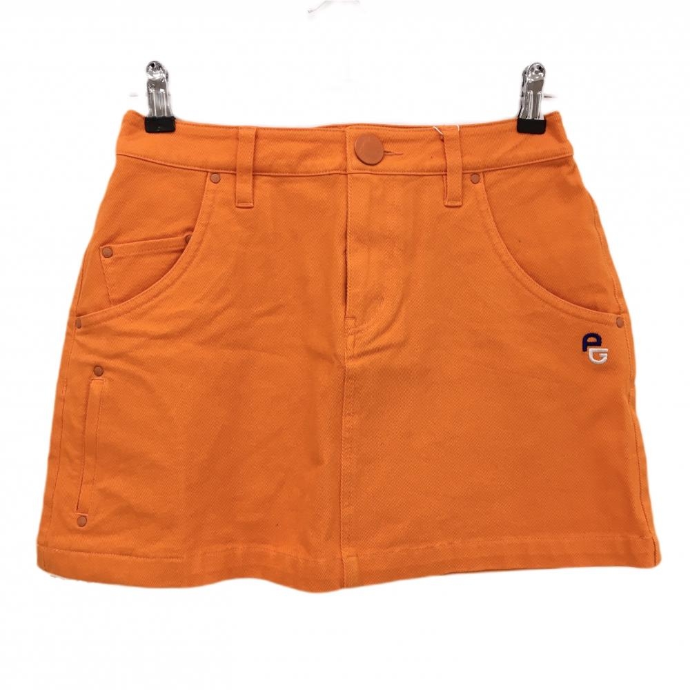 【新品】パーリーゲイツ スカート オレンジ ロゴ白 レディース 1(M) ゴルフウェア PEARLY GATES