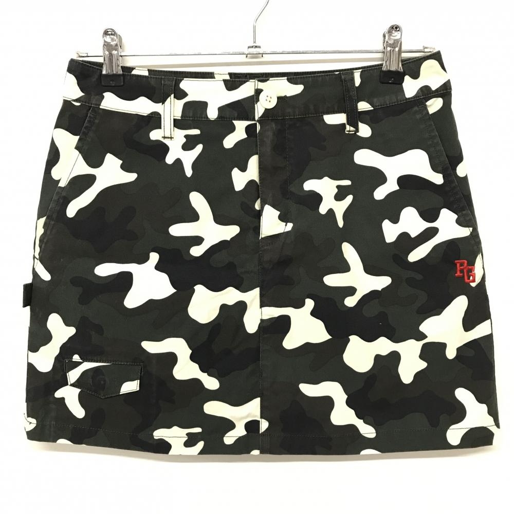 パーリーゲイツ スカート カーキ×白 カモフラ柄 迷彩 ストレッチ レディース 1(M) ゴルフウェア PEARLY GATES