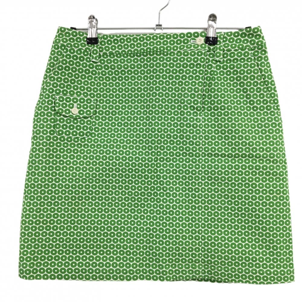 パーリーゲイツ スカート グリーン×白 総柄  レディース 2(L) ゴルフウェア PEARLY GATES