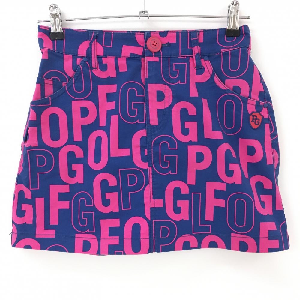 パーリーゲイツ スカート ネイビー×ピンク ロゴ総柄  レディース 00(XS) ゴルフウェア PEARLY GATES