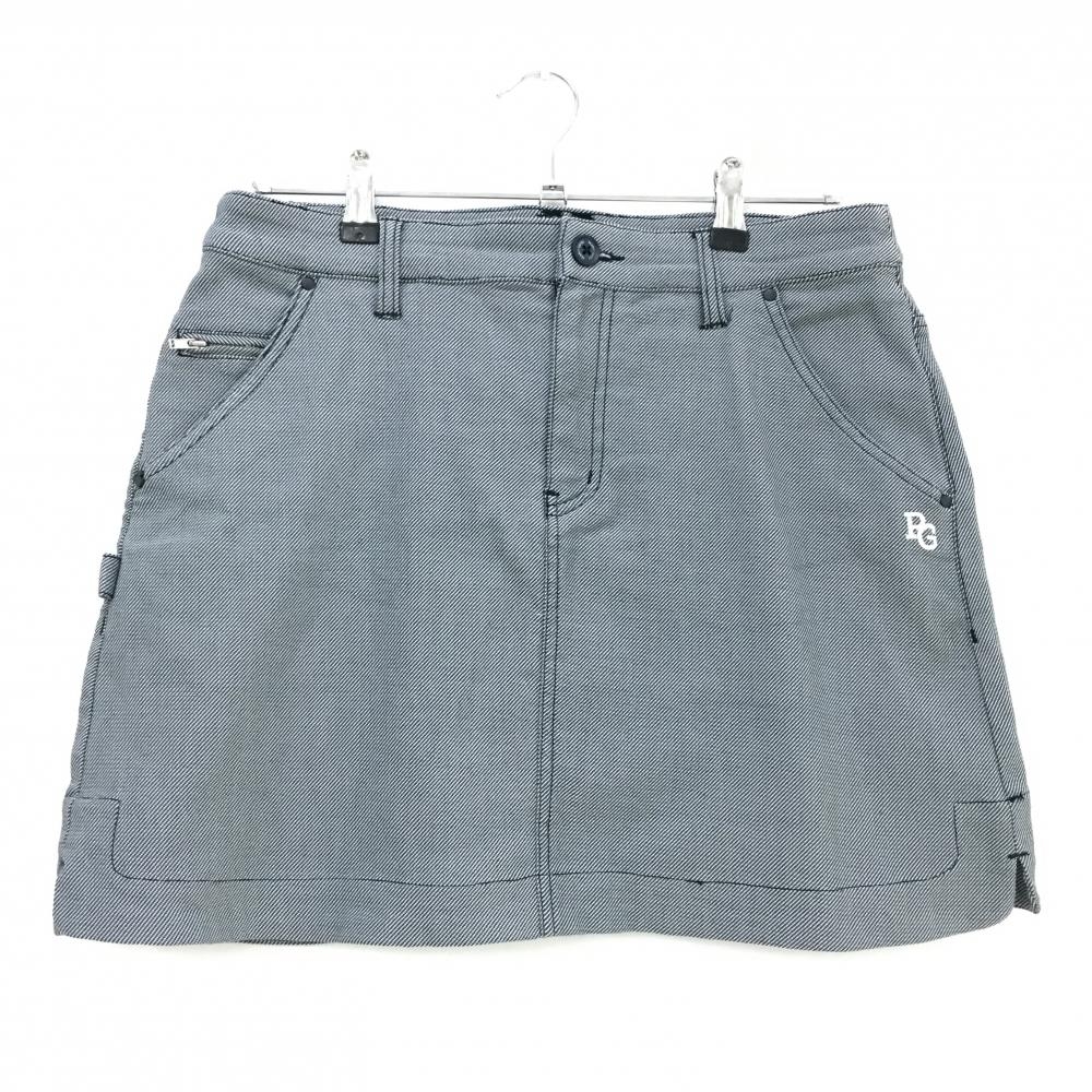【超美品】パーリーゲイツ×Disney スカート ネイビー×白 斜め細ストライプ ストレッチ  レディース 2(L) ゴルフウェア PEARLY GATES
