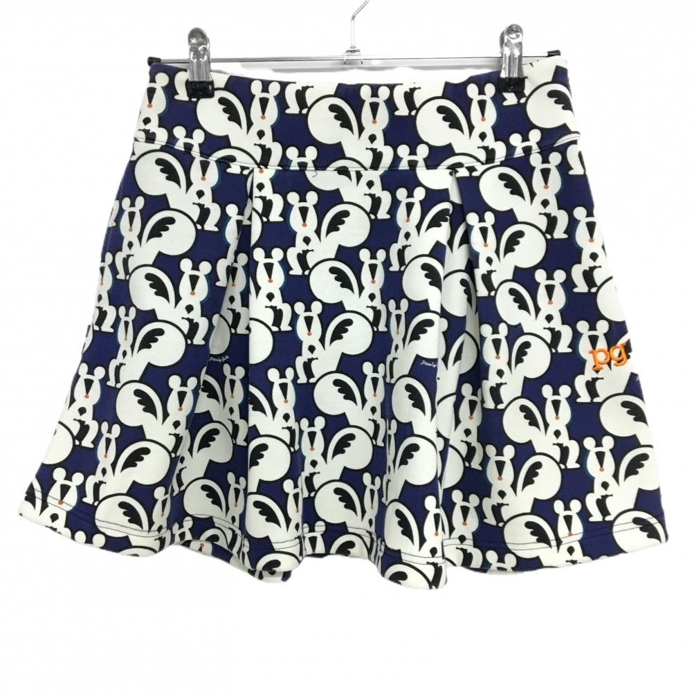 パーリーゲイツ スカート ネイビー×白 リス総柄 レディース 0(S) ゴルフウェア PEARLY GATES