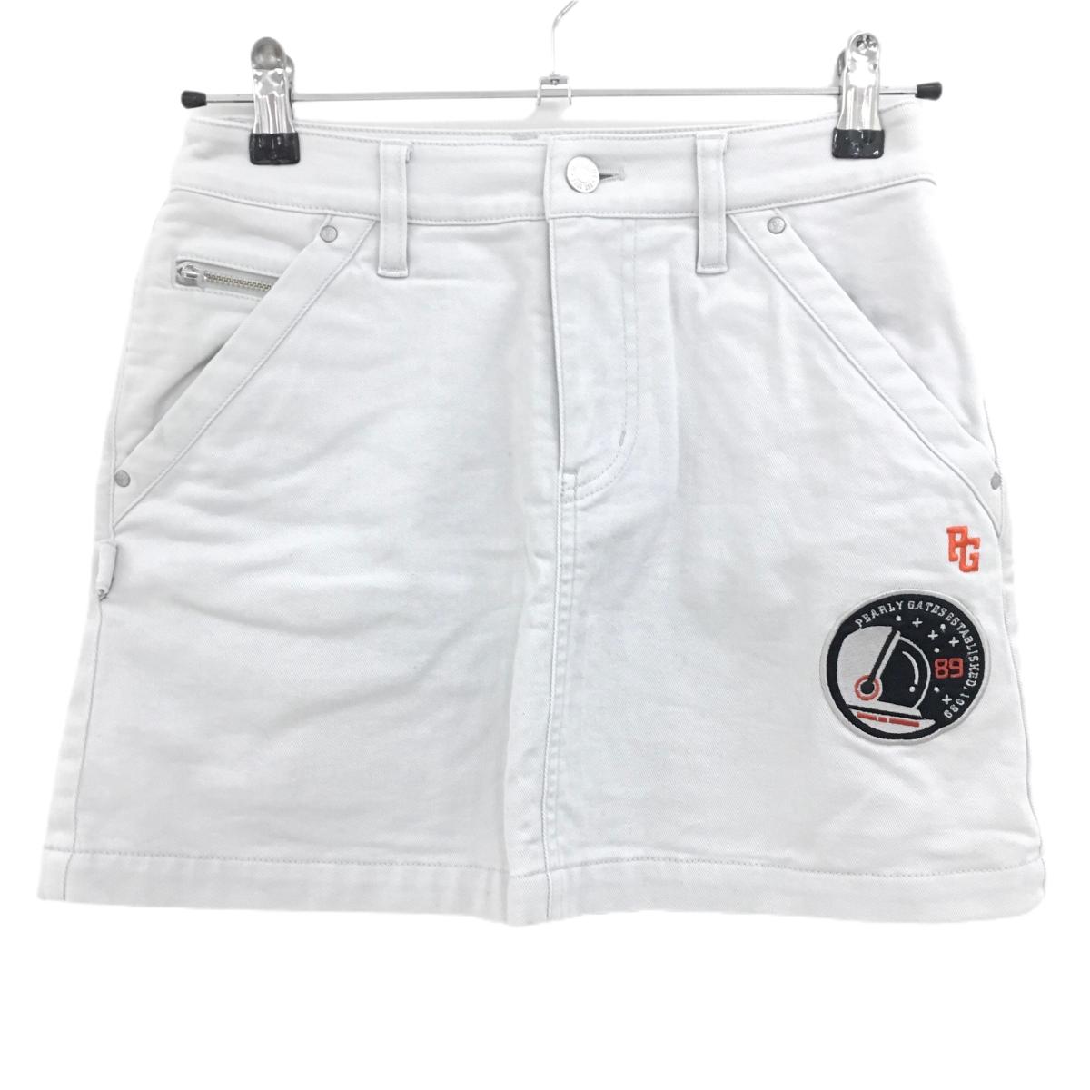 【超美品】パーリーゲイツ スカート ライトグレー 蓄熱裏地 裏微起毛 宇宙 レディース 00(XS) ゴルフウェア PEARLY GATES