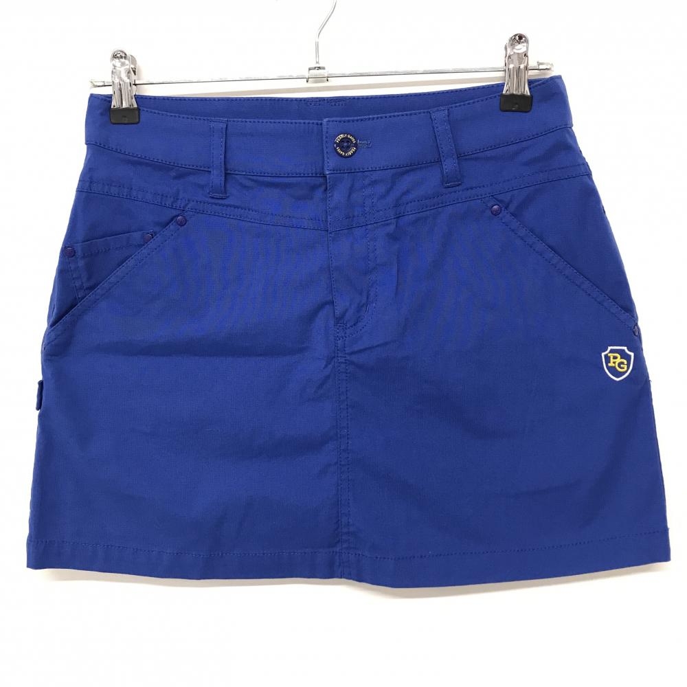 【超美品】パーリーゲイツ スカート ブルー ストレッチ ウエストロゴ レディース 1(M) ゴルフウェア PEARLY GATES