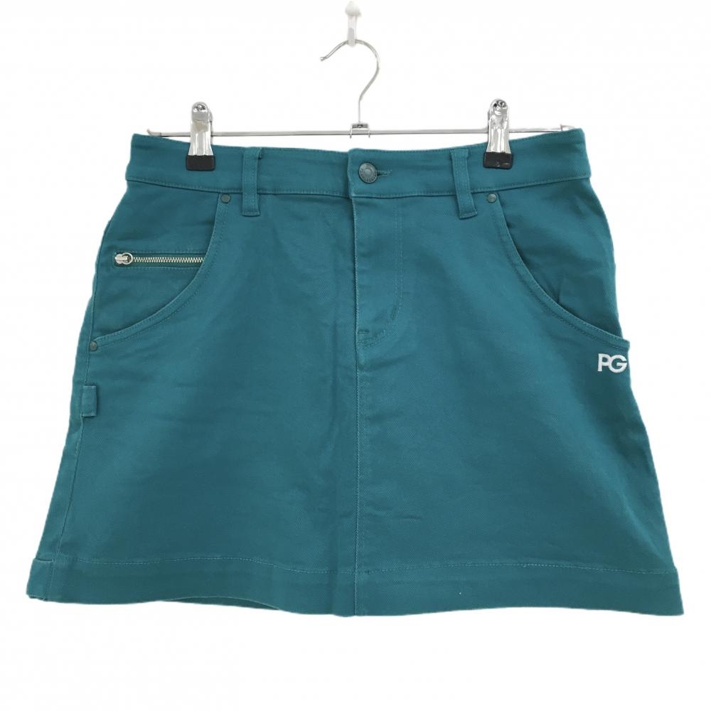 パーリーゲイツ スカート ターコイズグリーン ストレッチ 30周年 内側ニコちゃん レディース 1(M) ゴルフウェア PEARLY GATES