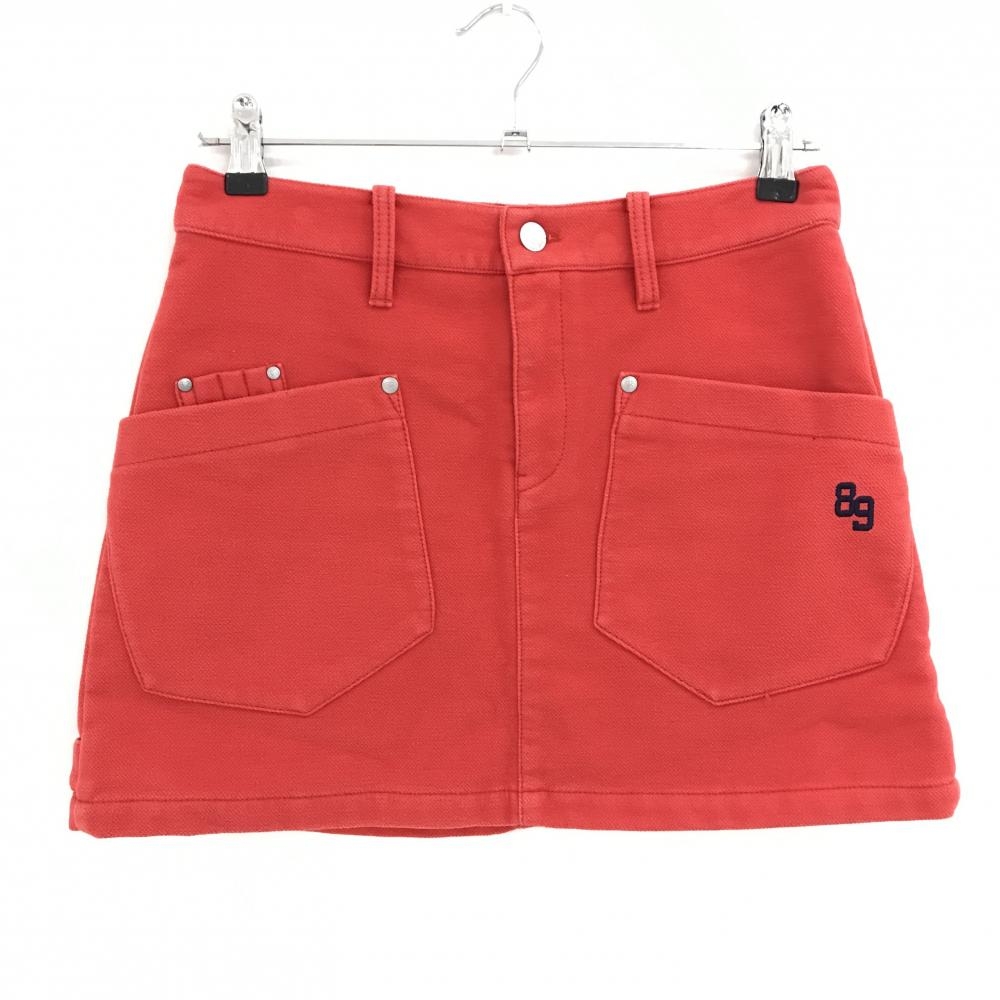 パーリーゲイツ スカート レッド 裏微起毛 ロゴ刺しゅう レディース 1(M) ゴルフウェア PEARLY GATES