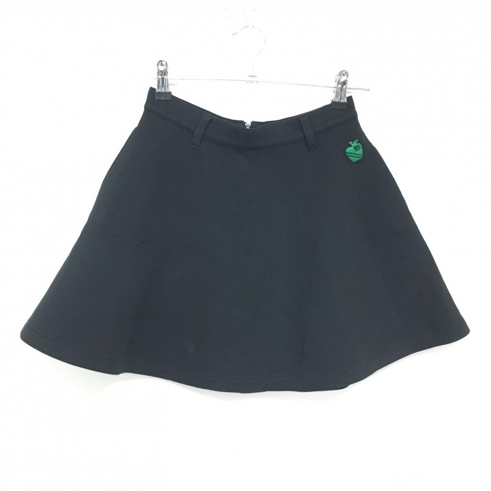パーリーゲイツ スカート 黒 ロゴグリーン ダンボールニット風  レディース 0(S) ゴルフウェア PEARLY GATES
