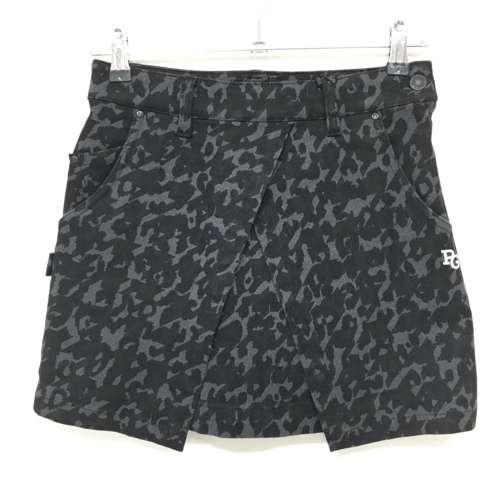 【新品】パーリーゲイツ スカート ダークグレー×黒 千鳥柄 レオパード ストレッチ レディース 00(XS) ゴルフウェア PEARLY GATES