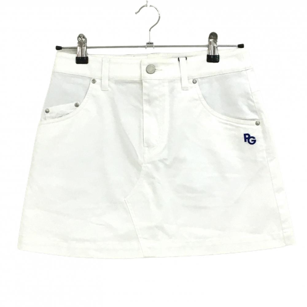 【新品】パーリーゲイツ スカート 白 ヤシの木刺しゅう ストレッチ 抗菌 消臭  レディース 0(S) ゴルフウェア PEARLY GATES