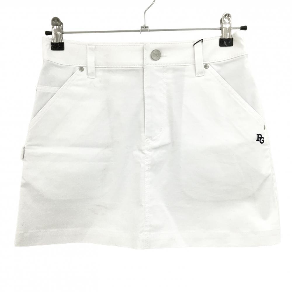 パーリーゲイツ スカート 白 ロゴネイビー ストレッチ クリーンポケッツ 紙タグ付き レディース 0 ゴルフウェア PEARLY GATES