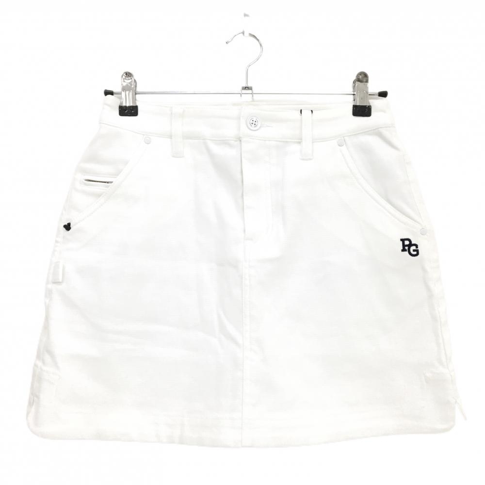 【新品】パーリーゲイツ×Disney スカート 白×ネイビー ミッキーワッペン ストレッチ レディース 0(S) ゴルフウェア PEARLY GATES