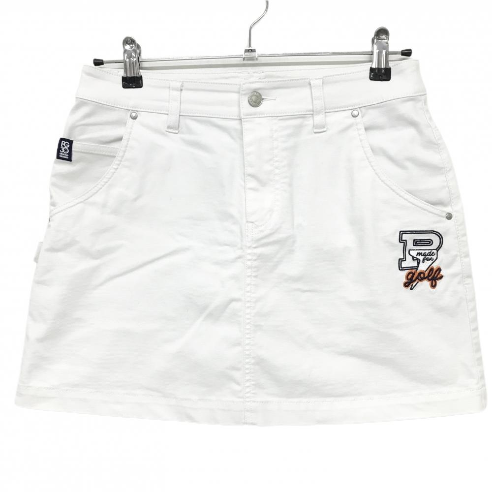 【美品】パーリーゲイツ スカート 白×ネイビー 30周年 ストレッチ レディース 1(M) ゴルフウェア PEARLY GATES