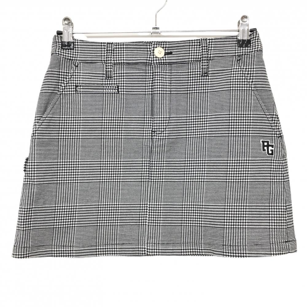 【美品】パーリーゲイツ スカート 黒×白 グレンチェック ストレッチ  レディース 0(S) ゴルフウェア PEARLY GATES