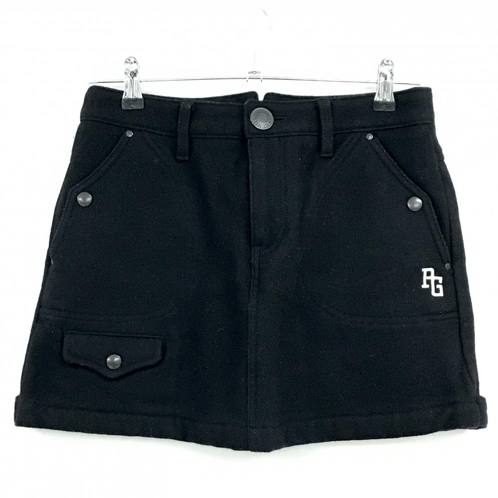 【美品】パーリーゲイツ スカート 黒 ウール混  レディース 1(M) ゴルフウェア PEARLY GATES