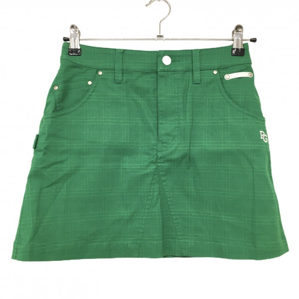 【超美品】パーリーゲイツ スカート グリーン×白 チェック地模様 レディース 00(XS) ゴルフウェア 2024年モデル PEARLY GATES