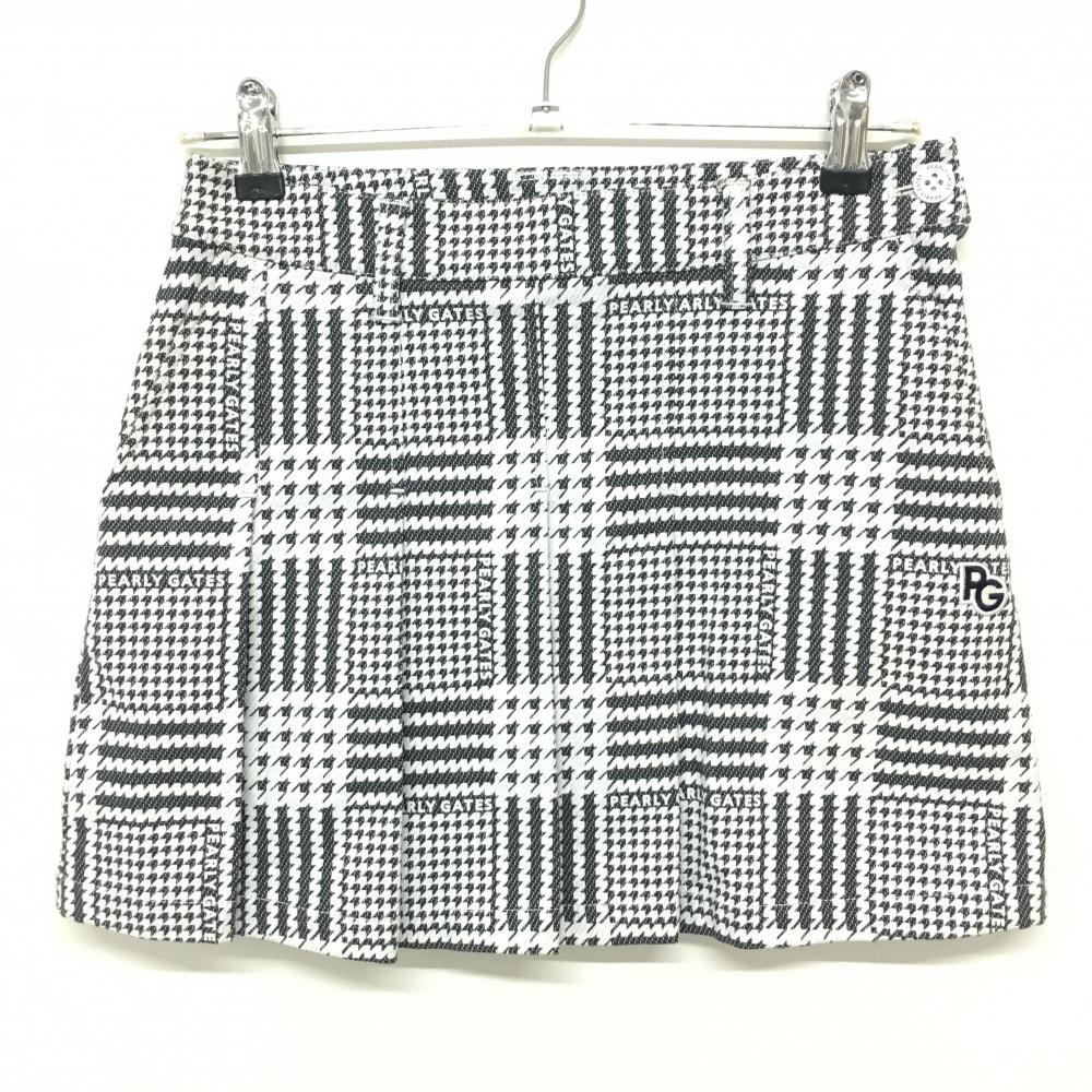 【美品】パーリーゲイツ スカート グレー×白 総柄 レディース S ゴルフウェア PEARLY GATES