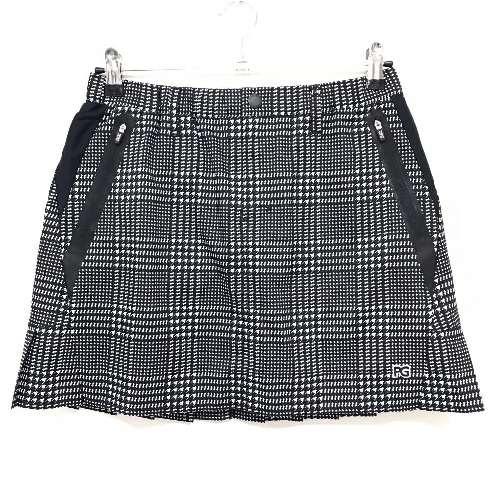 【超美品】パーリーゲイツ スカート ネイビー×白 千鳥格子 蓄熱裏地 レディース 1 ゴルフウェア PEARLY GATES