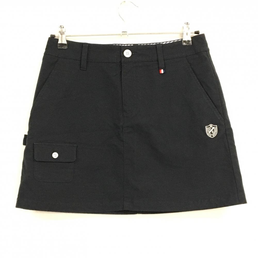 【美品】パーリーゲイツ スカート ダークネイビー ロゴ刺しゅう シンプル  レディース 1(M) ゴルフウェア PEARLY GATES