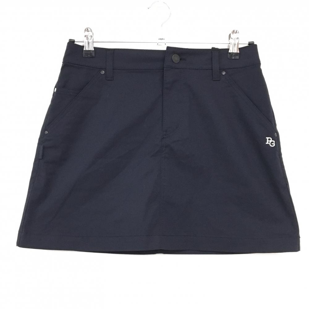 【新品】パーリーゲイツ スカート ダークネイビー×白 ロゴ刺しゅう ストレッチ レディース M ゴルフウェア PEARLY GATES