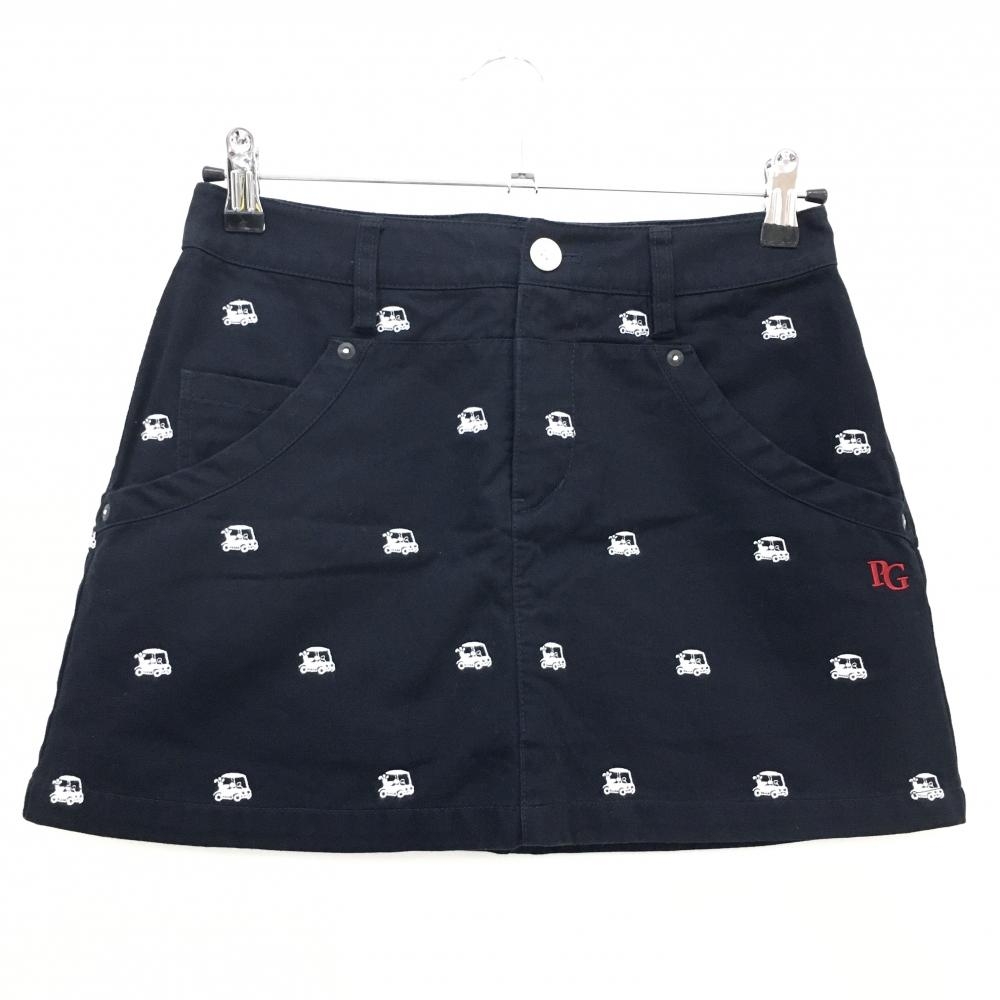 【美品】パーリーゲイツ スカート ダークネイビー×白　カート総柄 レディース 0(S) ゴルフウェア PEARLY GATES