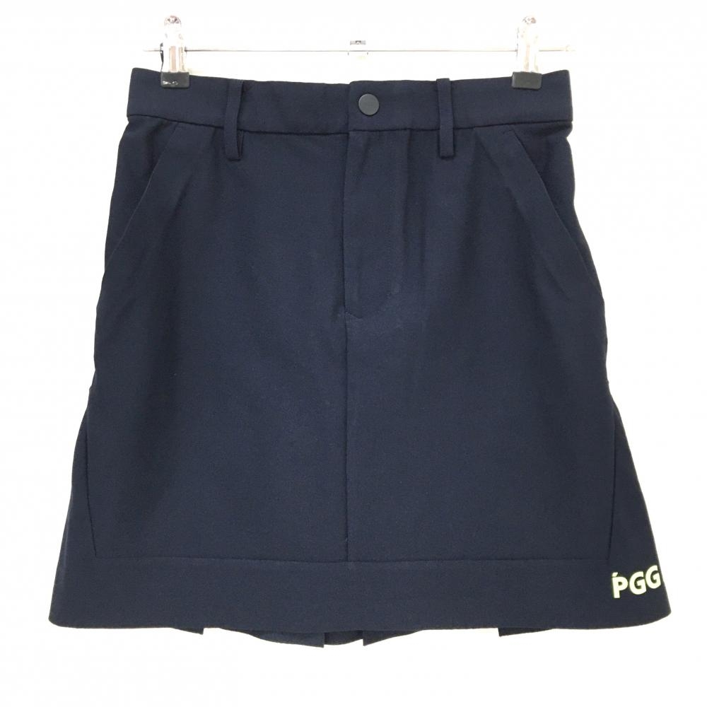 【美品】PGGパーリーゲイツ スカート ネイビー 背面プリーツ ウエスト一部ゴム レディース 1(M) ゴルフウェア 2024年モデル PEARLY GATES