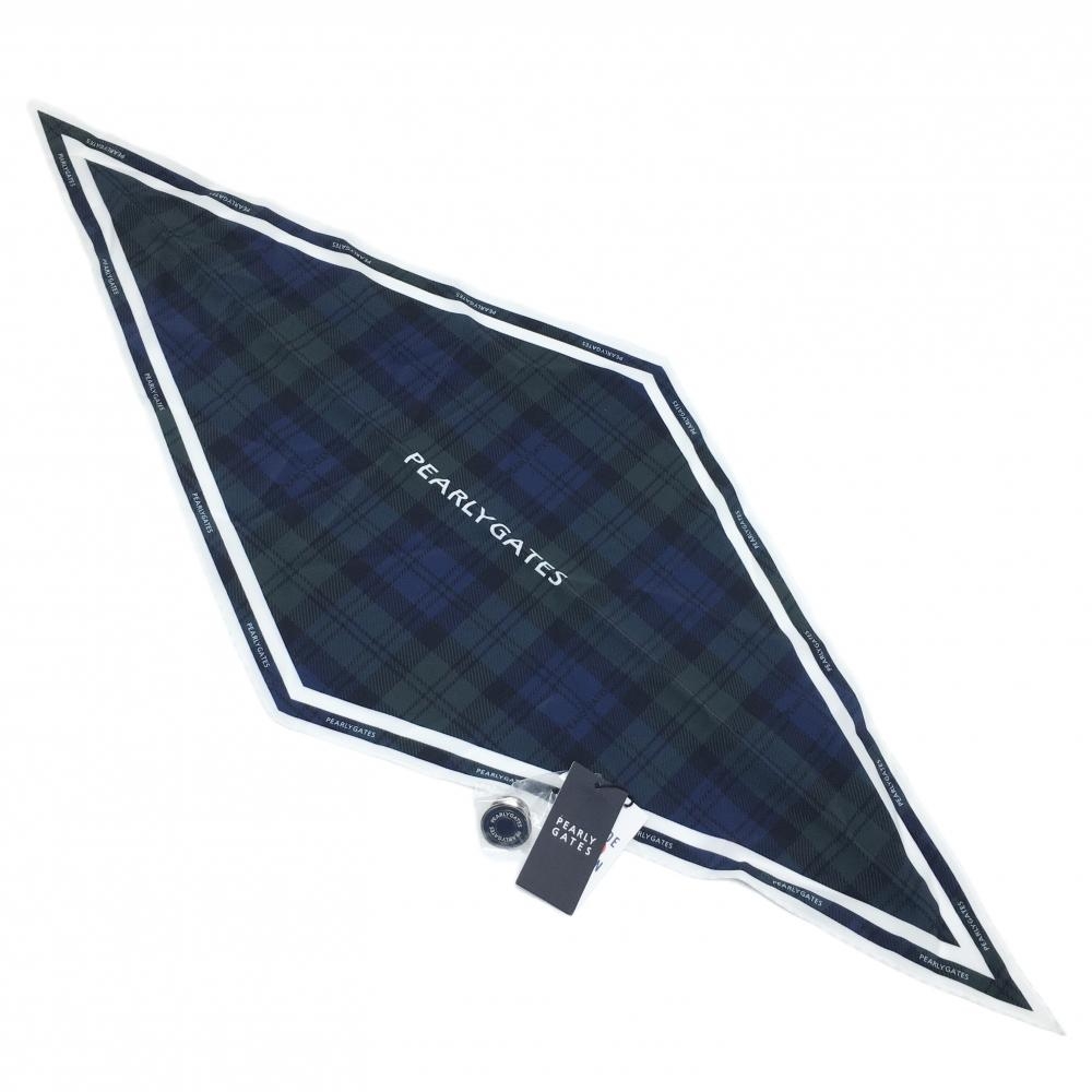 【新品】パーリーゲイツ アクセサリー グリーン×ネイビー マーカーリング付きスカーフ レディース FR ゴルフウェア PEARLY GATES