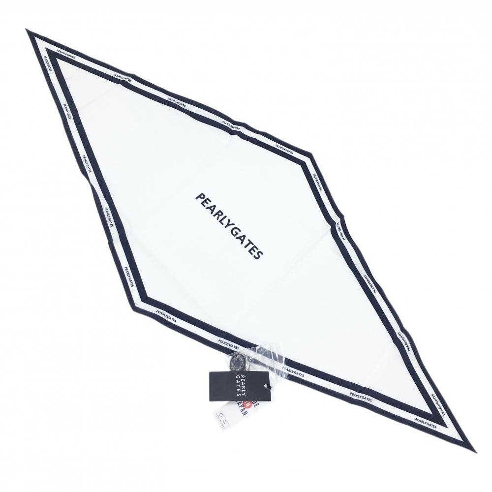 【新品】パーリーゲイツ アクセサリー 白×ネイビー マーカーリング付きスカーフ センターロゴ レディース FR ゴルフウェア PEARLY GATES