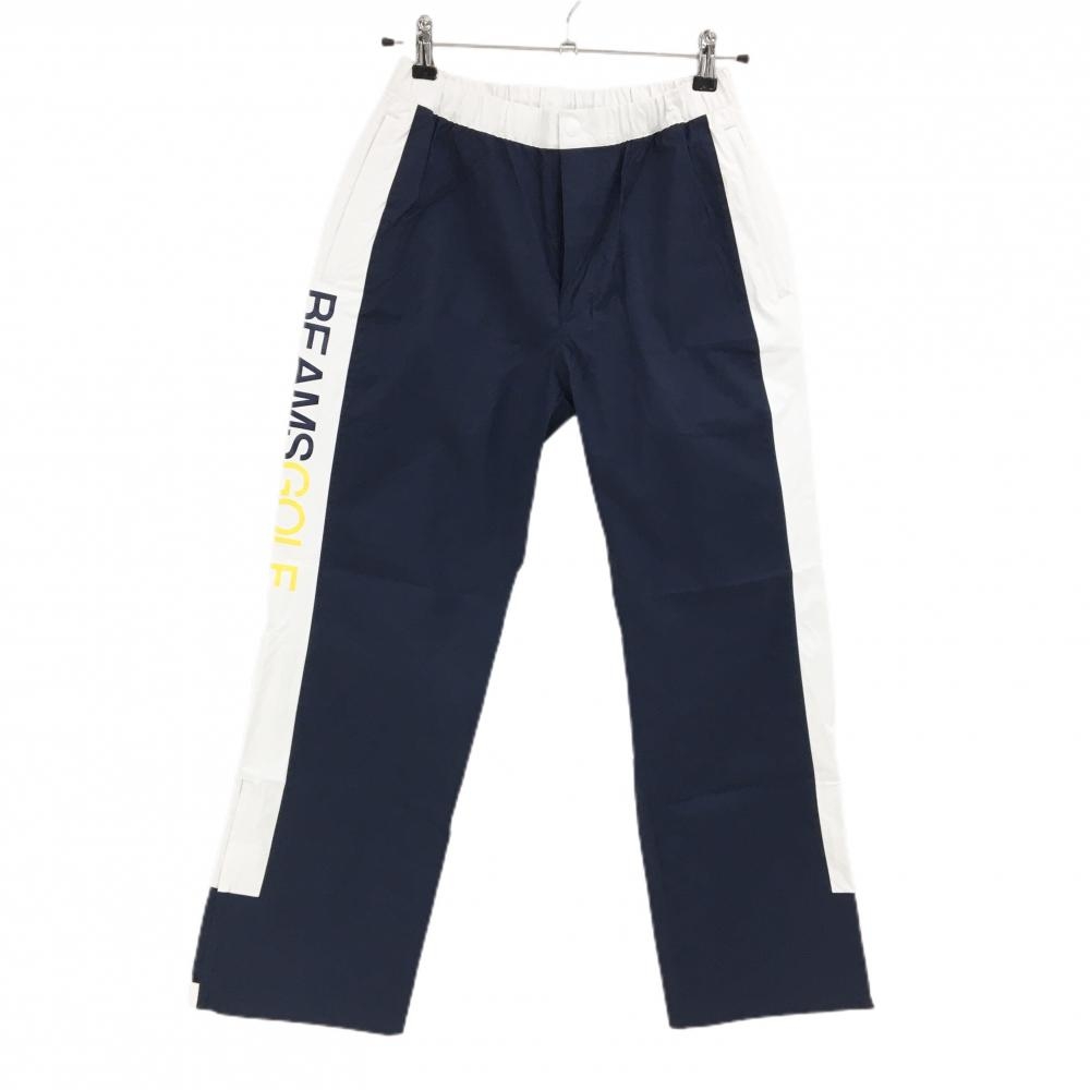 【超美品】ビームスゴルフ レインパンツ ネイビー×白 撥水 オールコンディション  レディース M ゴルフウェア BEAMS GOLF