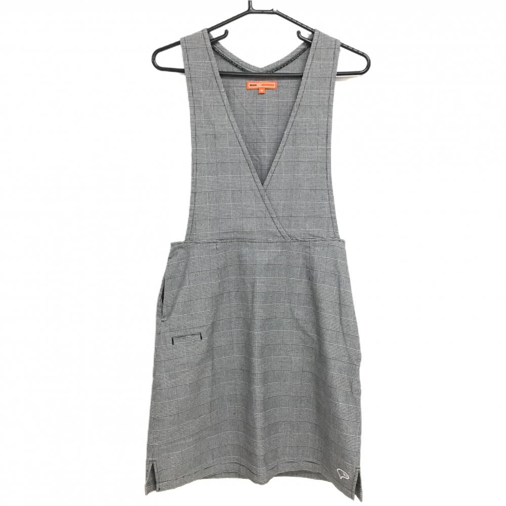 【美品】ビームスゴルフ ジャンパースカート 黒×白 グレンチェック  レディース M ゴルフウェア BEAMS GOLF