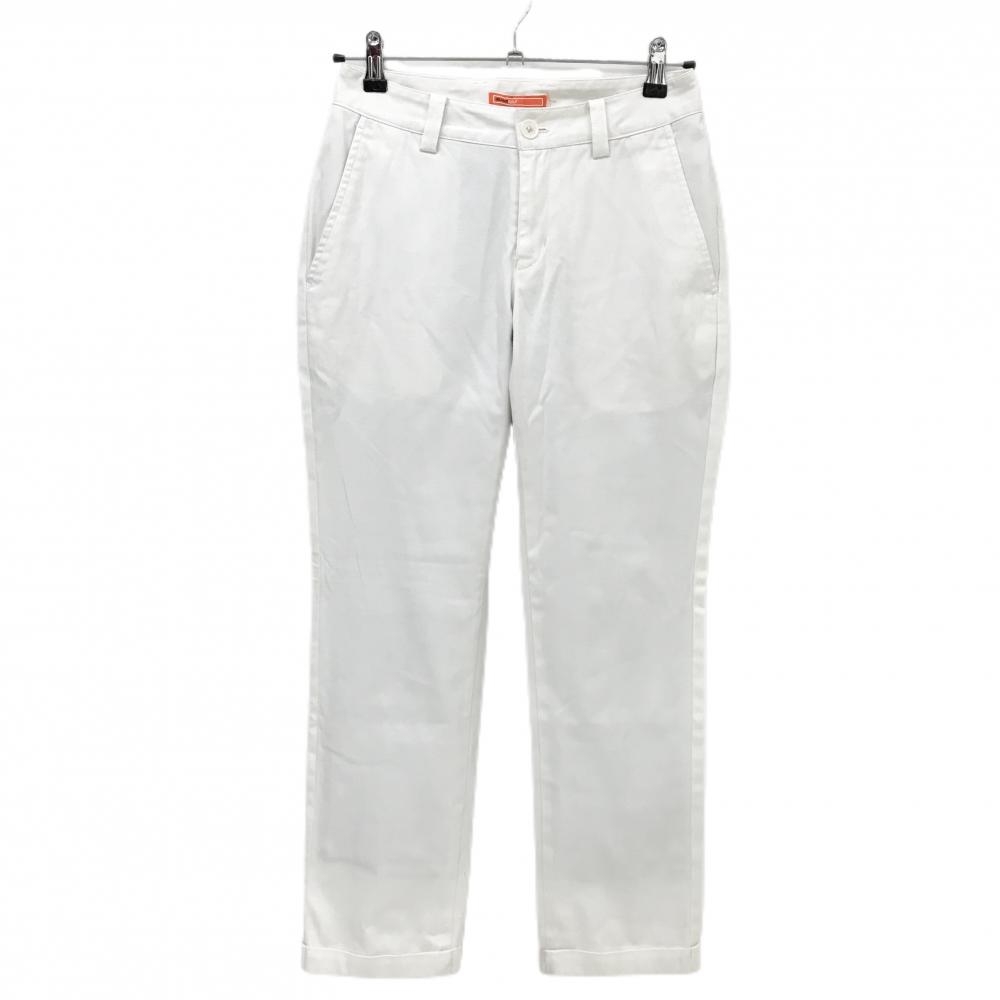 ビームスゴルフ パンツ 白 シンプル バックロゴ アジャスター  レディース S ゴルフウェア BEAMS GOLF