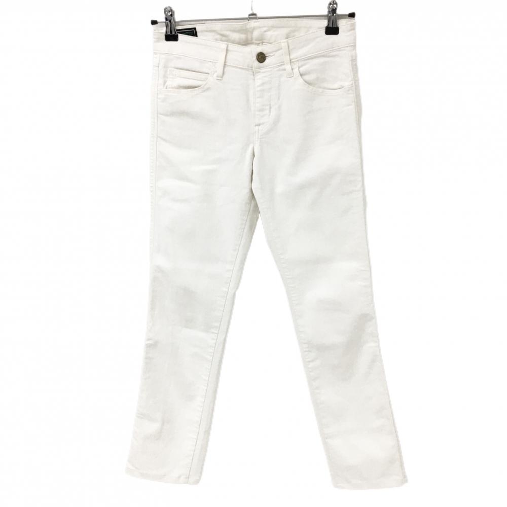 【超美品】ビームスゴルフ×Lee パンツ 白系 後ろロゴ ストレッチ レディース M ゴルフウェア BEAMS GOLF