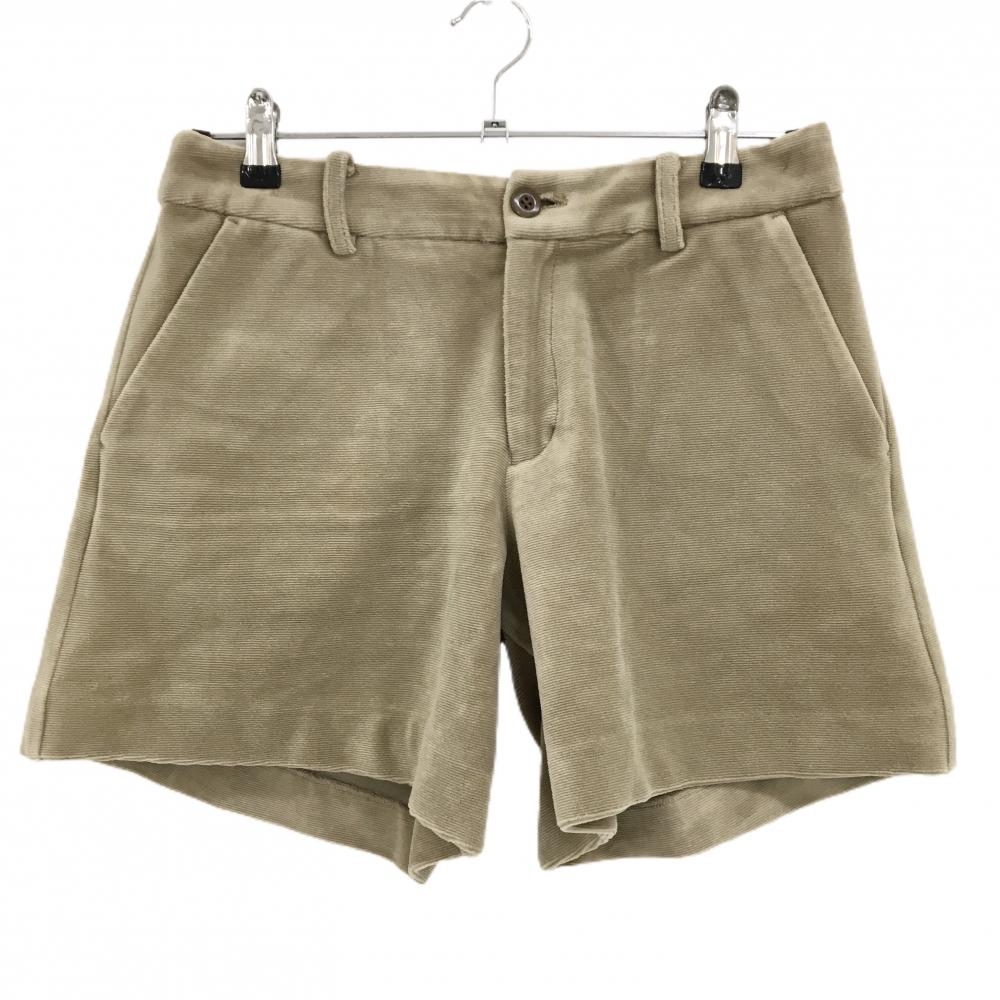 【美品】ビームスゴルフ ショートパンツ ベージュ コーデュロイ風 ストレッチ レディース L ゴルフウェア BEAMS GOLF
