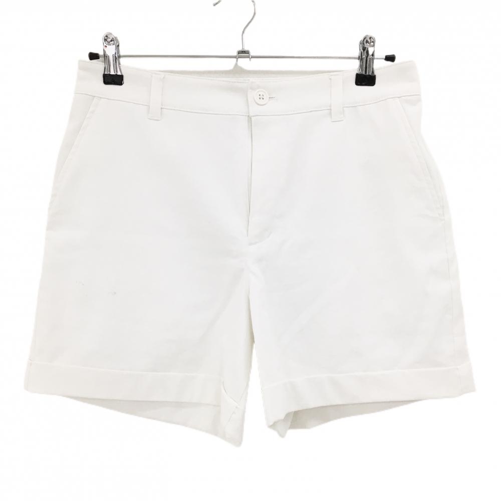 ビームスゴルフ ショートパンツ 白 麻混 ストレッチ  レディース L ゴルフウェア BEAMS GOLF