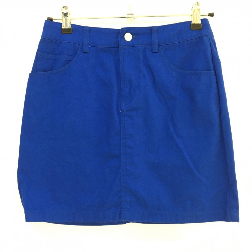 【美品】ビームスゴルフ スカート ブルー×白 バックロゴプリント コットン100％  レディース S ゴルフウェア BEAMS GOLF