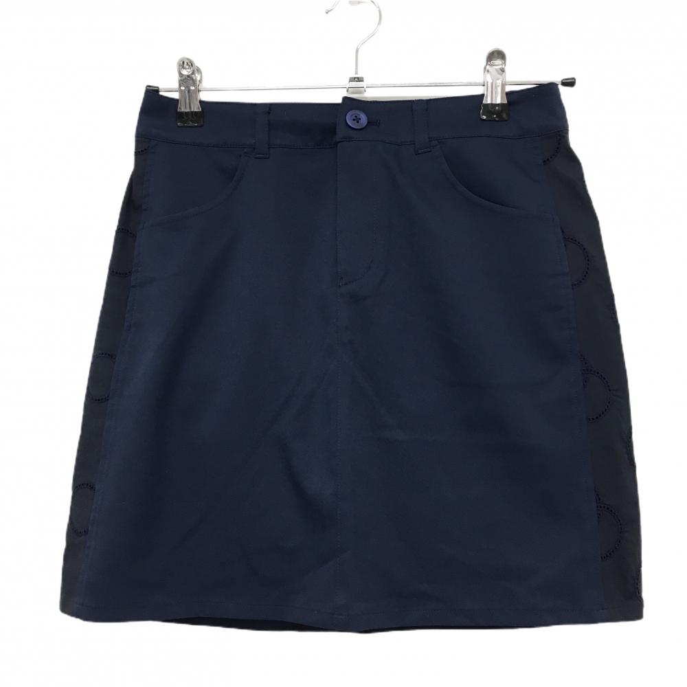 【超美品】ビームスゴルフ スカート ネイビー サイド切替素材 レディース S ゴルフウェア BEAMS GOLF