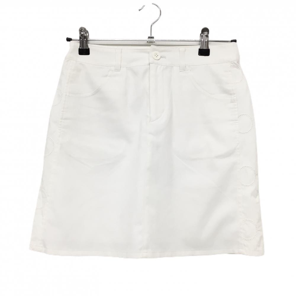 ビームスゴルフ スカート 白 サイド切替素材 裏地付  レディース S ゴルフウェア BEAMS GOLF