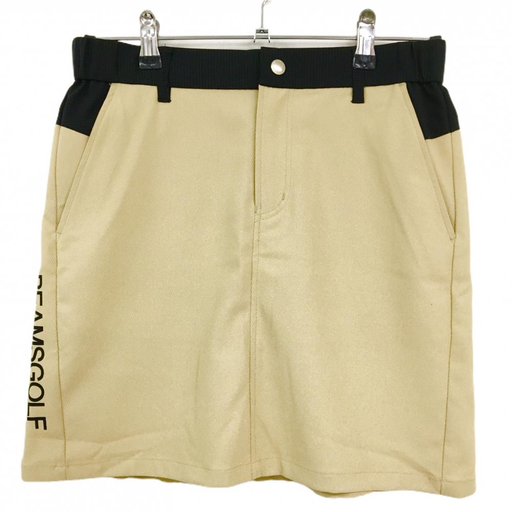 【新品】ビームスゴルフ スカート ベージュ×黒 ストレッチ レディース M ゴルフウェア 2024年モデル BEAMS GOLF