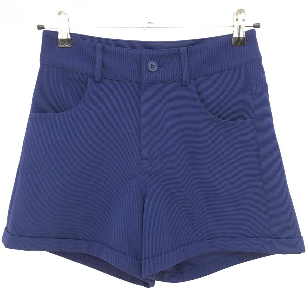 【美品】ビームスゴルフ キュロットパンツ ネイビー ボーダー織生地 バックロゴ刺しゅう  レディース S ゴルフウェア BEAMS GOLF