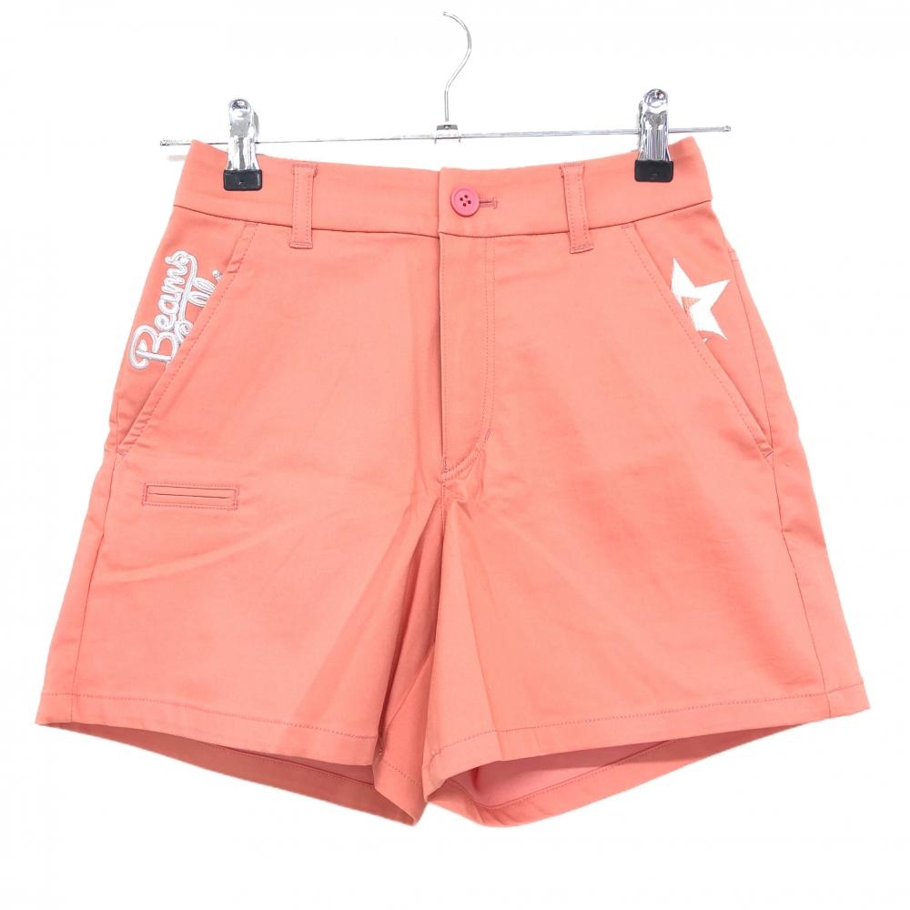 【超美品】ビームスゴルフ キュロットスカート サーモンピンク ポケット口刺しゅう レディース XS ゴルフウェア 2022年モデル BEAMS GOLF