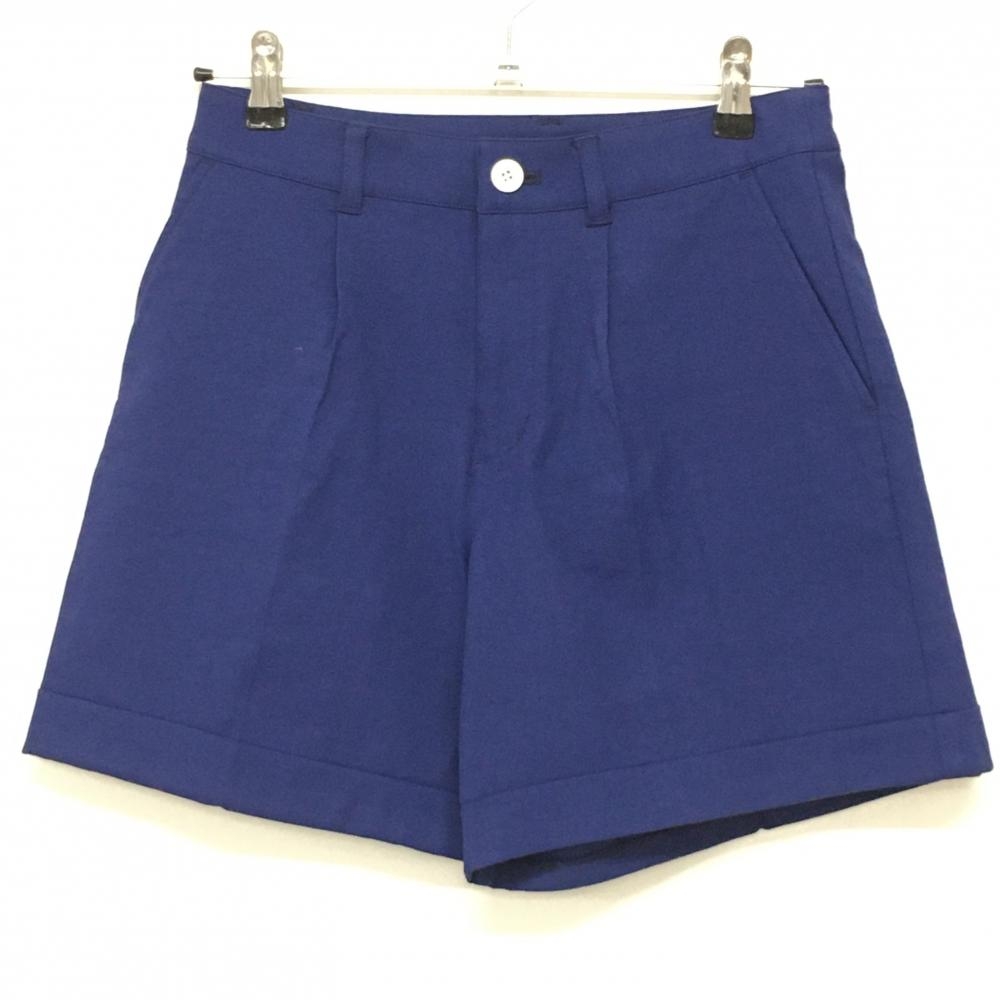 【超美品】ビームスゴルフ キュロットスカート ブルー 麻混 無地 レディース S ゴルフウェア BEAMS GOLF